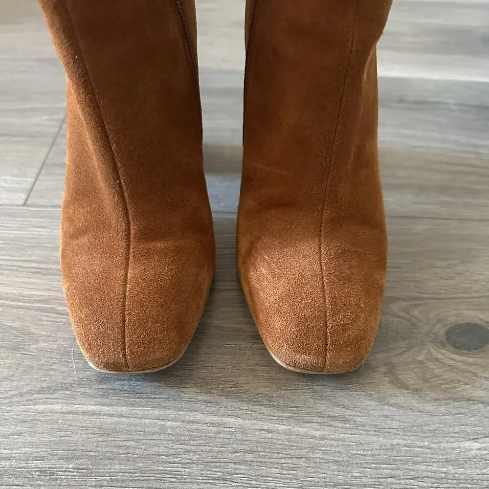 Karen Millen Suede/Leather Heeled Ankle Boot in Camel - Size U.S. 5/EU 36